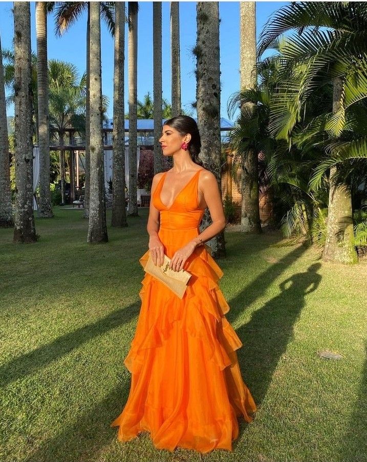 Orange long prom dresses, evening dresses,party dresses, formal dress fg3385
