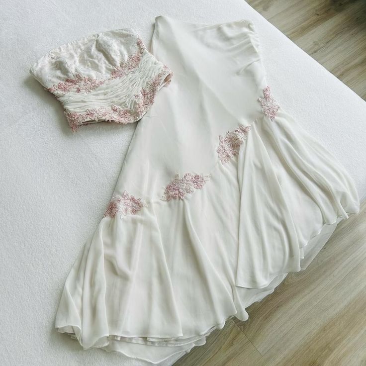 White Two Piece Prom Dress,Chiffon Elegant Evening Party Dress fg7327