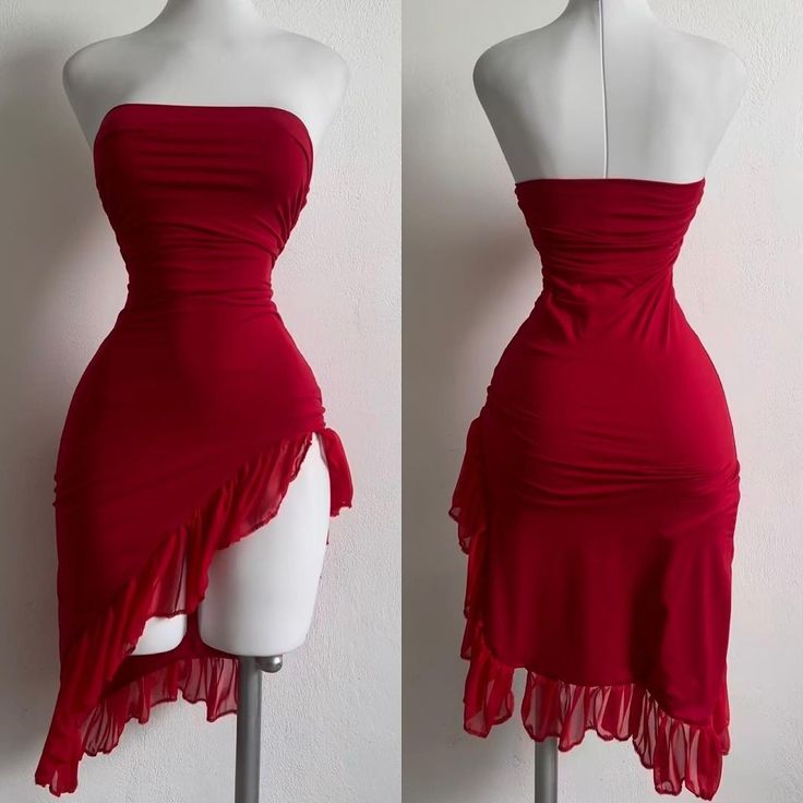 Red Short Prom Dresses Short Birthday Outfits fg7089