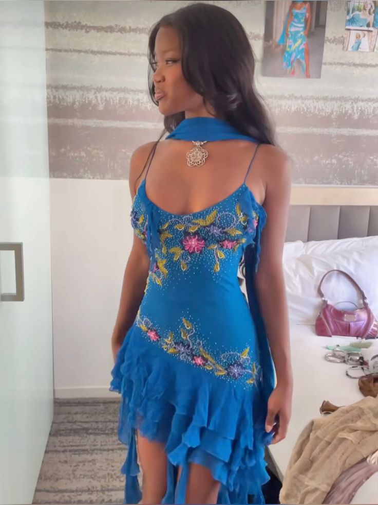 Blue Spaghetti Straps Short Prom Dress Blue Sexy Evening Dress fg7276