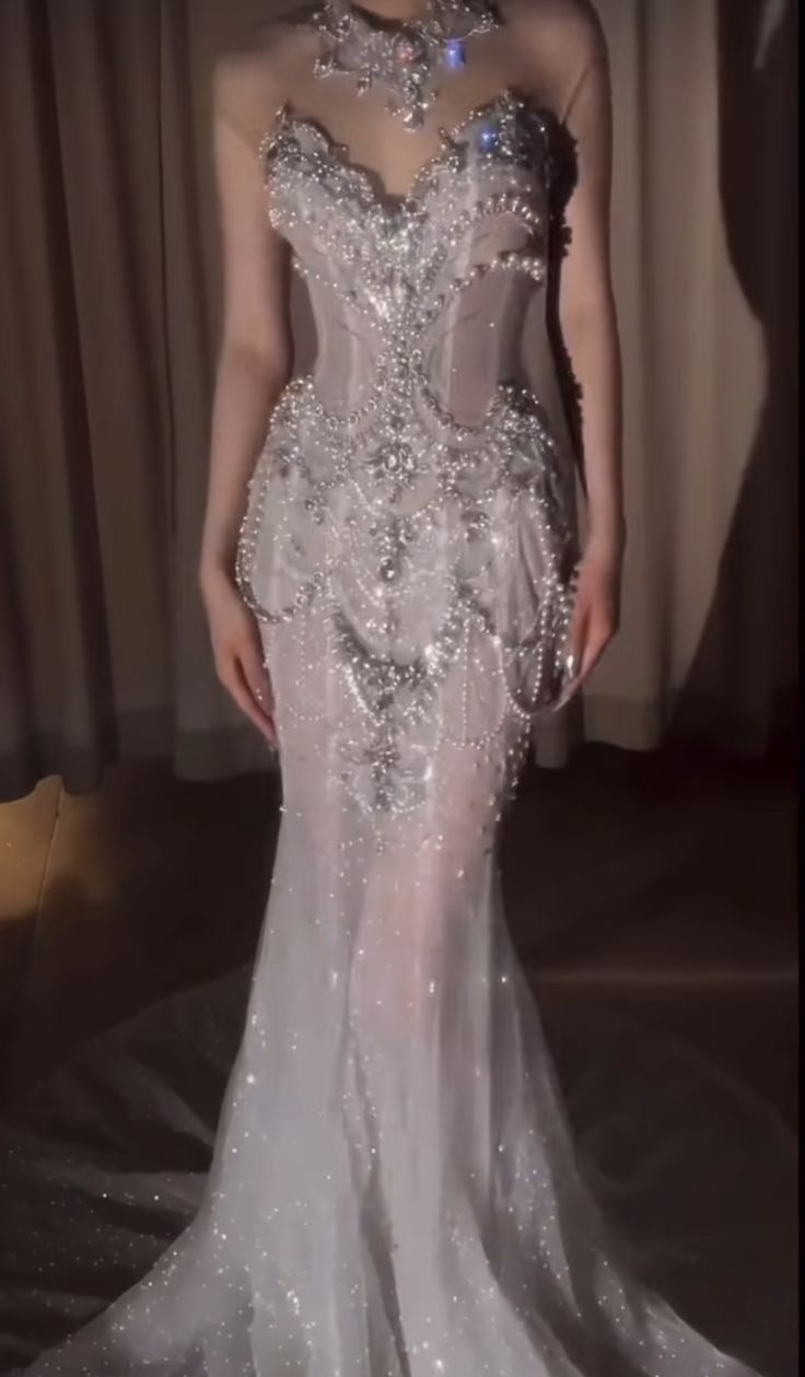 Pretty Mermaid Tulle Beads Long Prom Dresses Formal Evening Dress fg7547