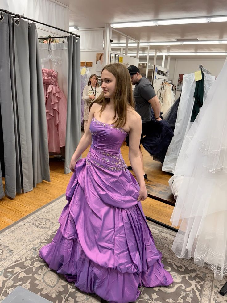 A Line Strapless Purple Long Formal Dress Prom Party Evening Dresses fg7689