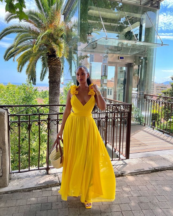 A Line Yellow Evening Dresses Formal Party Dress Prom Gown fg6797
