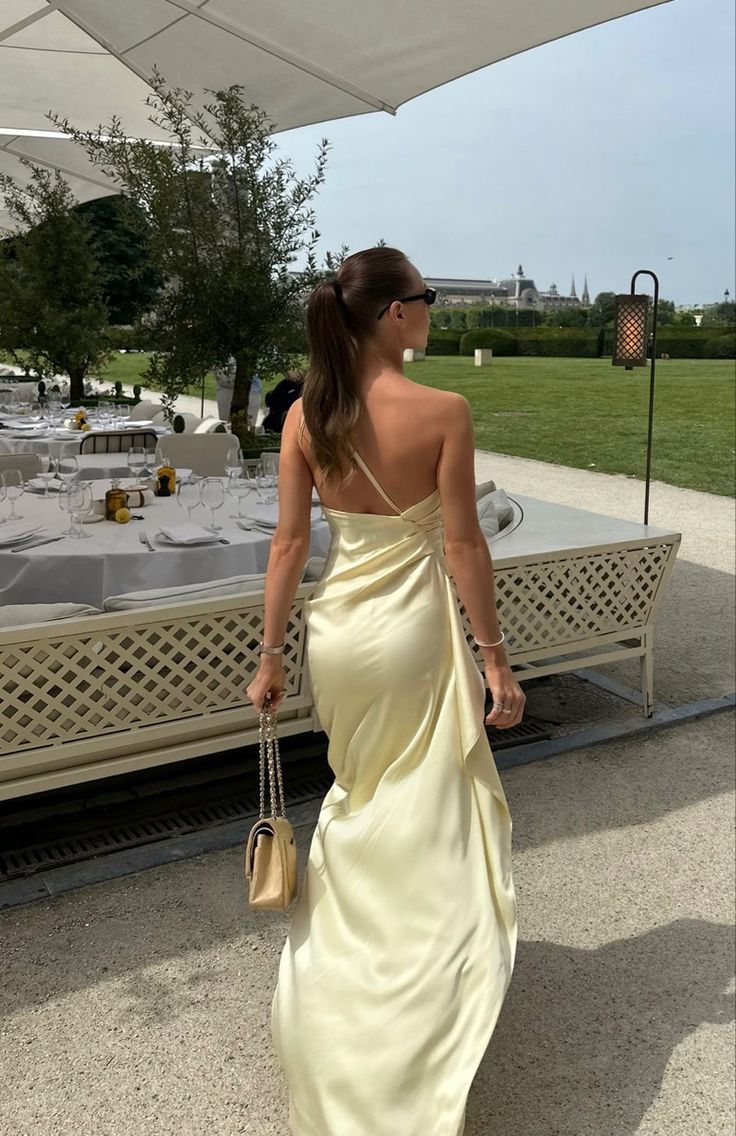 Yellow One Shoulder Prom Dress Sexy Evening Gowns fg7431