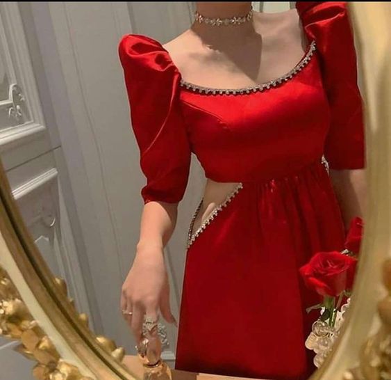 Sexy A line Red Short Prom Party Dress Short Birthday Dress fg6379