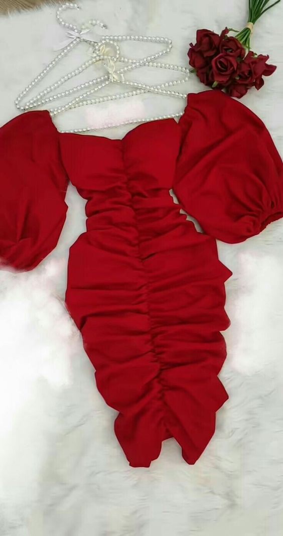 Cute Red Birthday Dress, Short Prom Party Dress fg6058