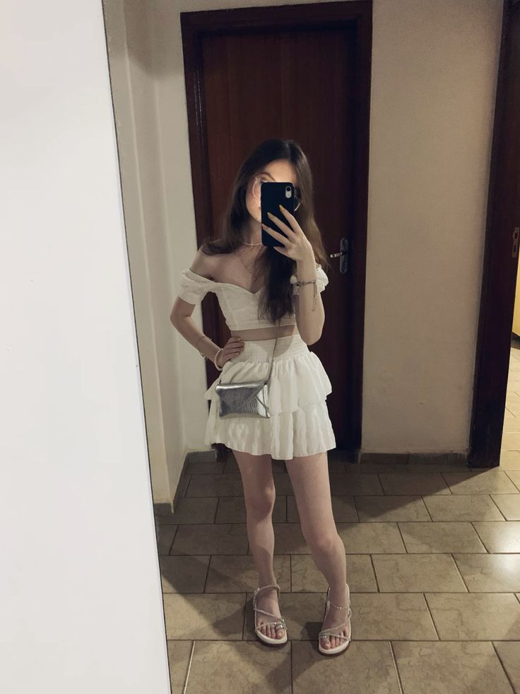 chic two piece white short homecoming dress short party gown fg5851
