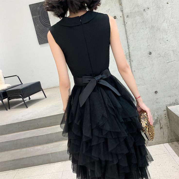 Black v neck short prom dress, evening dress fg5973