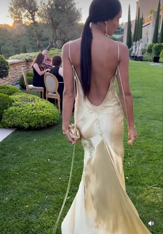 Yellow satin backless long prom evening dresses fg6718