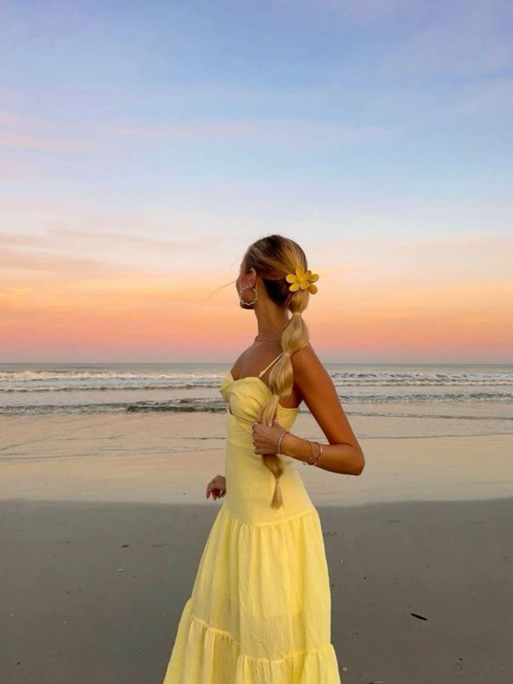 Yellow Beach Dress, Fashion Party Evening Dress fg6449