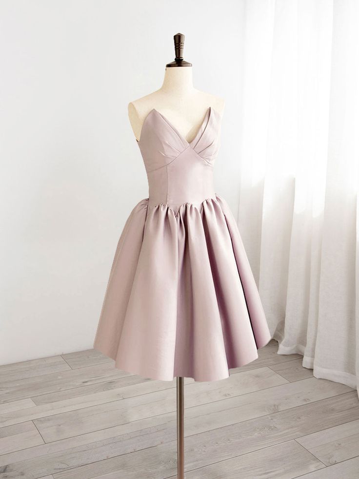 A-Line V Neck Short Prom Dress, Homecoming Dresses fg6372