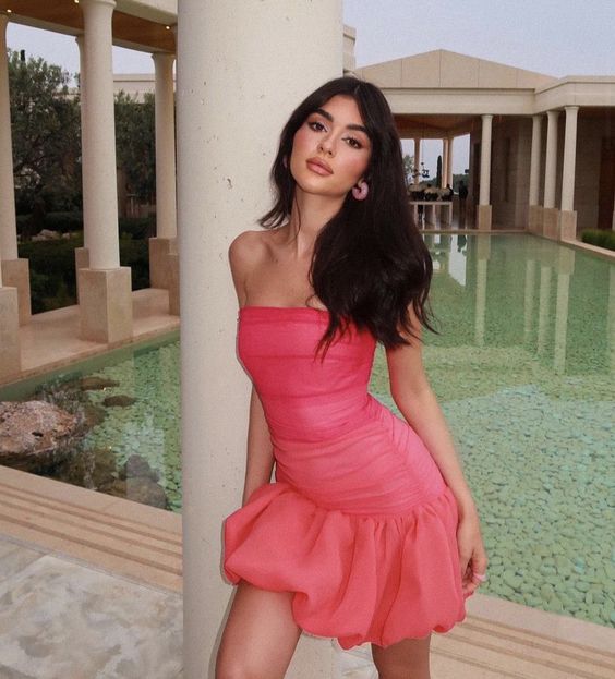 Strapless Short Cocktail Dress Ruched Mini Dress Sexy Special Occasion Dress Short Prom Dress fg6024
