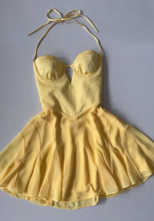 Yellow Short Homecoming Dresses Short Party Gowns fg4389