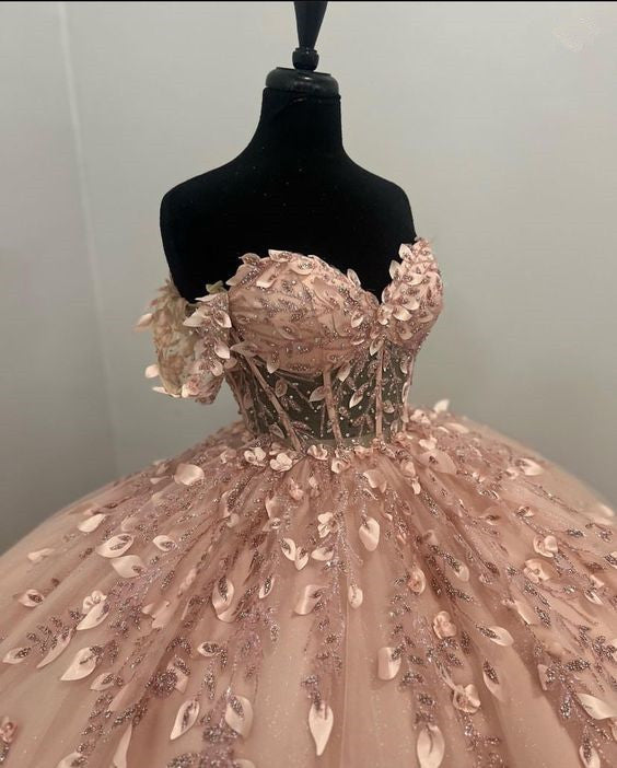 Unique Sleeveless Light Pink Ball Gown Prom Evening Formal Dress fg4984