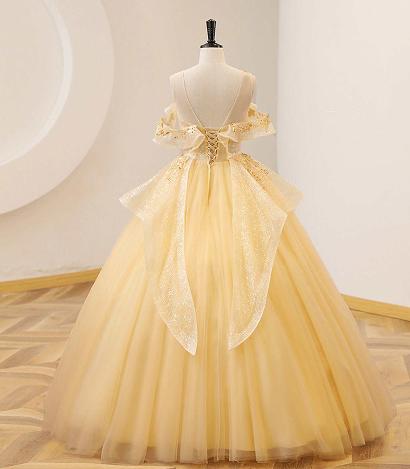YELLOW BALL GOWN BEADED SWEET 16 DRESS, YELLOW LONG PROM DRESS FORMAL DRESS fg5012