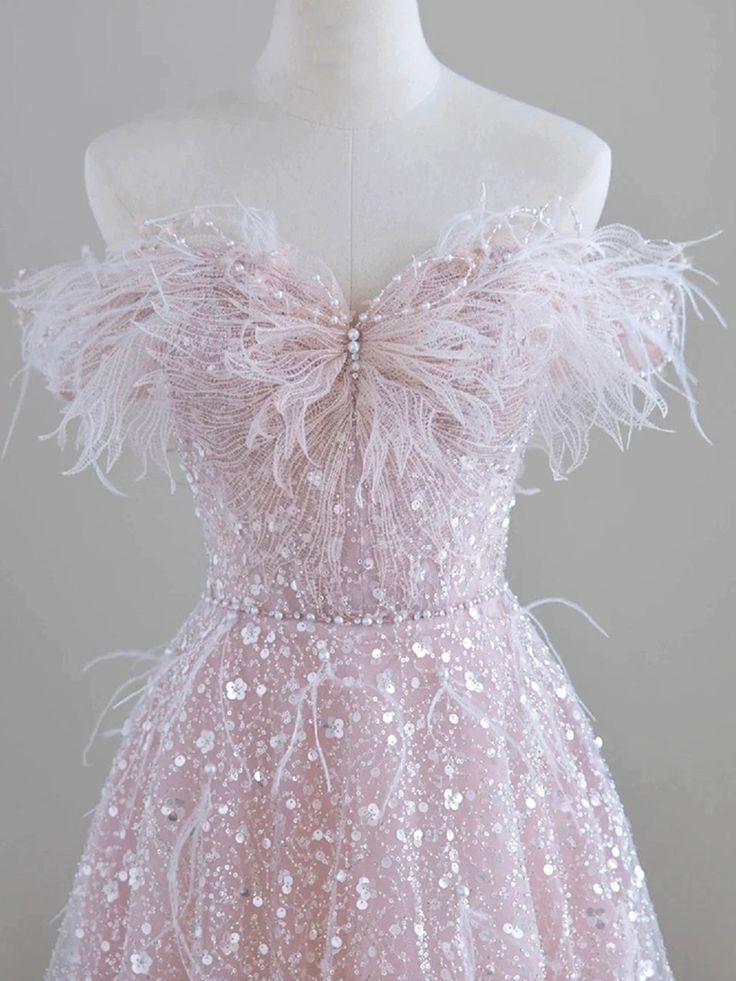 Sparkling Tulle Sequin Long Prom Dress, Off the Shoulder Evening Party Dress fg5438