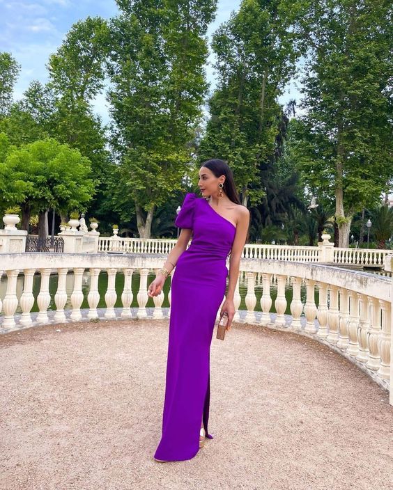 Sexy Purple Prom Dresses, Long Evening Party Dress With Slit fg4245