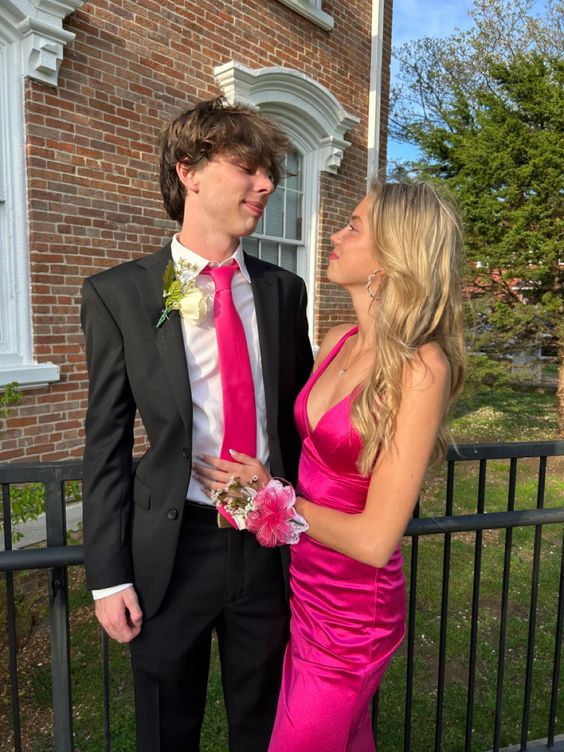 Hot Pink Long Prom Dresses Evening Party Formal Gowns fg3779