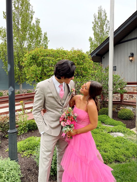 Beautiful Pink Tulle Long Formal Gown, Party Prom Dresses fg3572