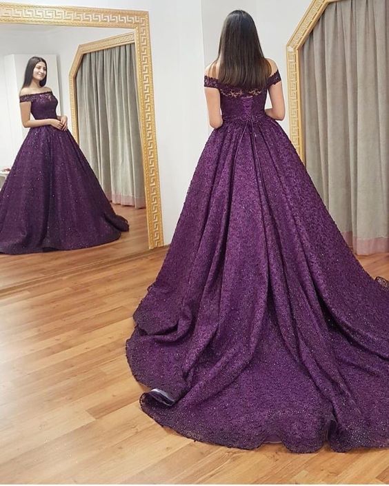 Elegant Purple Prom Dresses Party Gowns Long Evening Dress fg4064