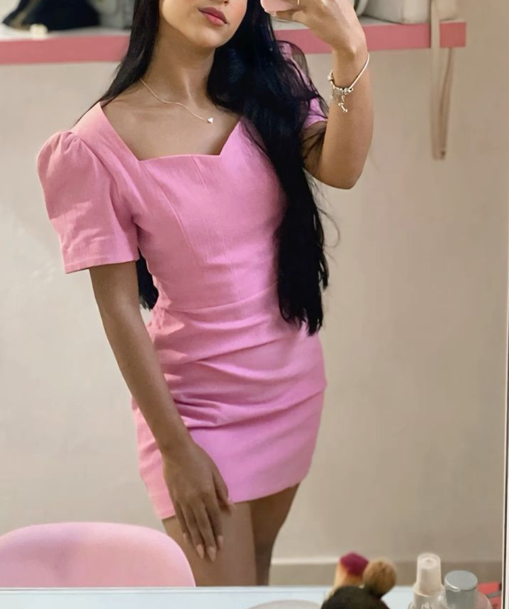 Pink Sheath Short Prom Dress,Pink Homecoming Dress fg6147