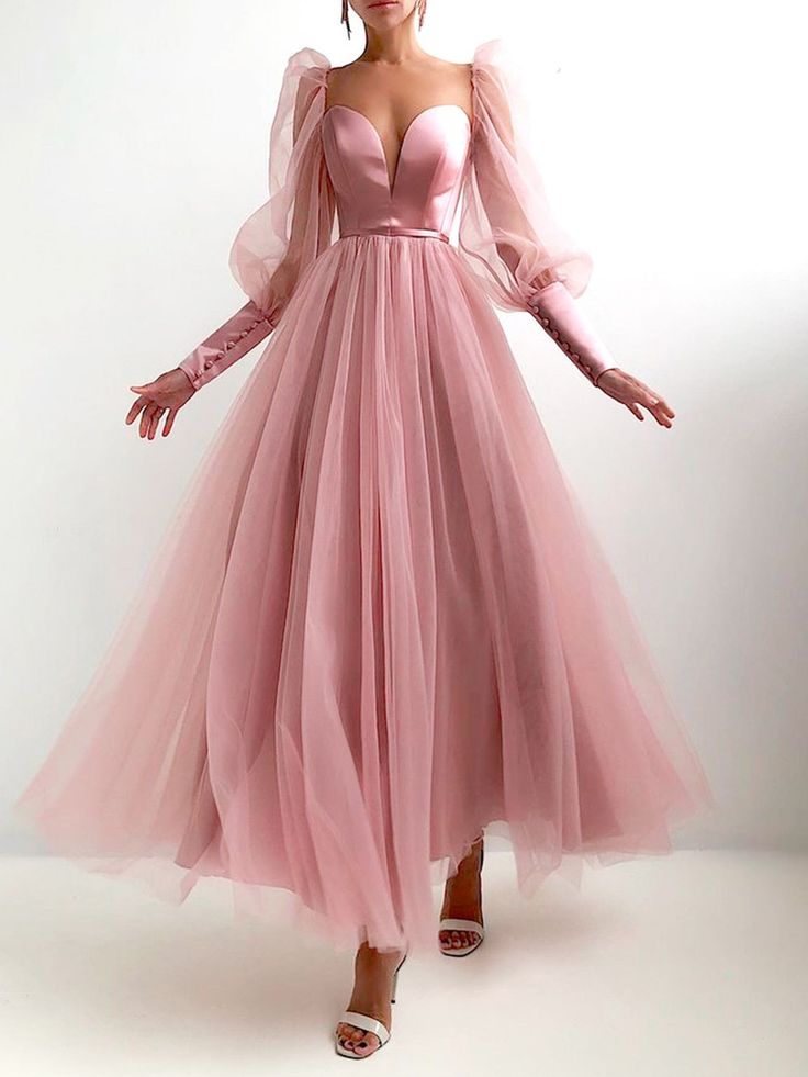 Evening Club Women Maxi Dress Pink Party Dress fg3159
