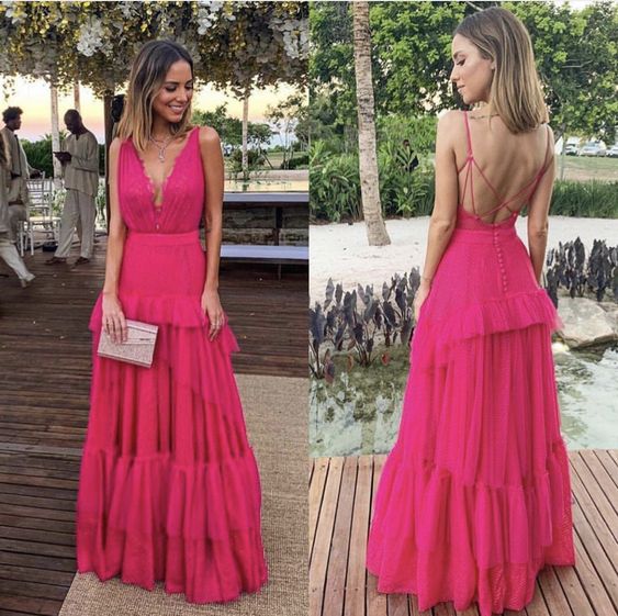 Pink Fashion Prom Dresses Long Evening Gowns fg3032