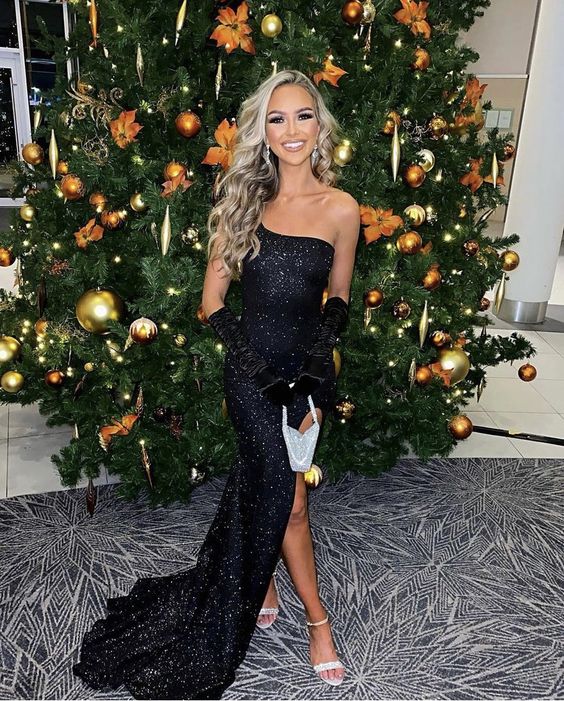Charming Sparkly Mermaid Sequins Long Prom Dresses fg2935