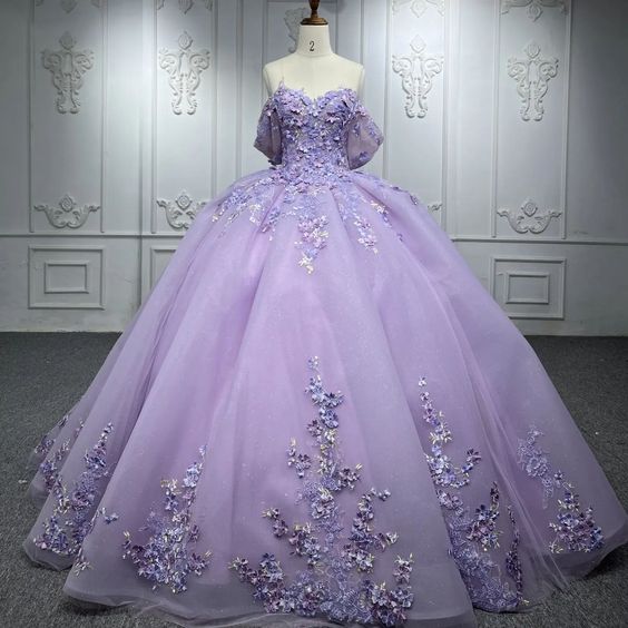 A-Line purple ball gown Prom Dress fg1241