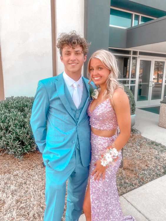 Pink Two Piece Prom Dresses Long Evening Dresses fg2154