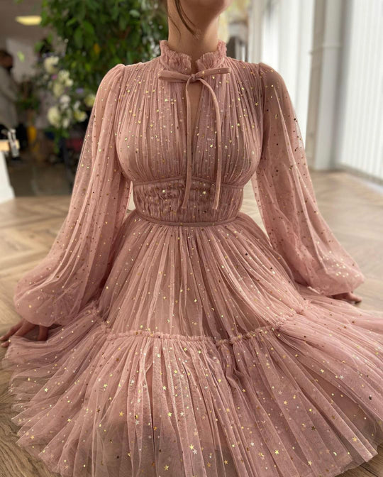 Pastel Pink Mini Dress Short Prom Dresses, Homecoming Dresses fg2618