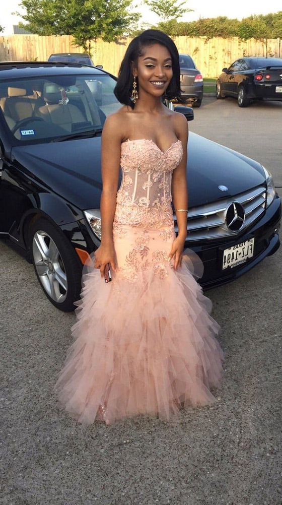 blushing pink tulle pleated prom dress fg2021