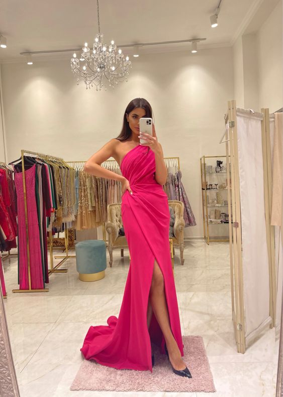 Hot Pink Prom Dress Women Sexy Dresses Elegant Party Dress fg1966