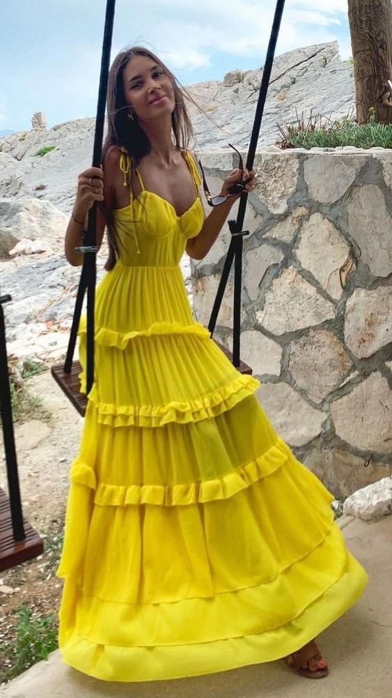 Yellow Prom Dresses Long Evening Dresses fg2166