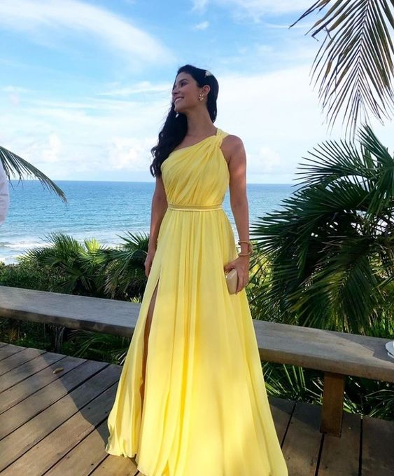 Yellow Prom Dress Women Sexy Dresses Elegant Party Dress fg1978