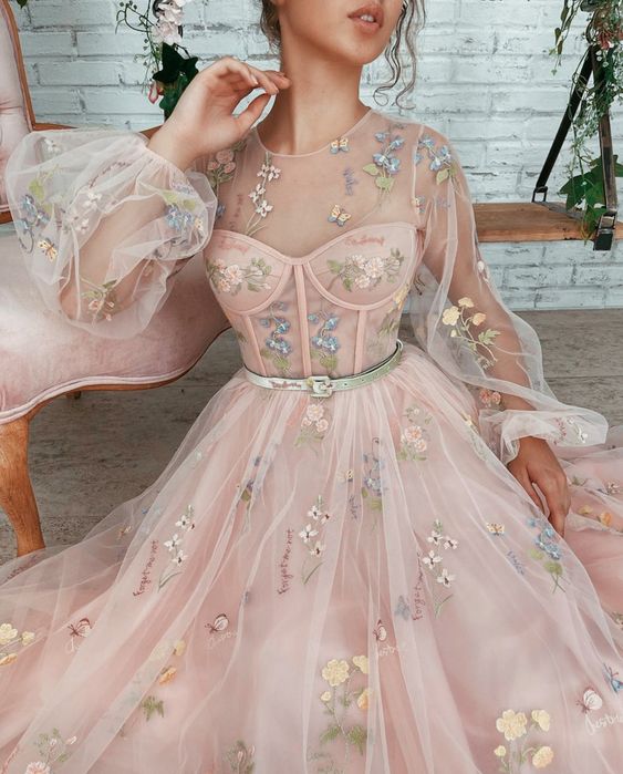 Light Pink A-line Evening/Prom Dresses fg1676
