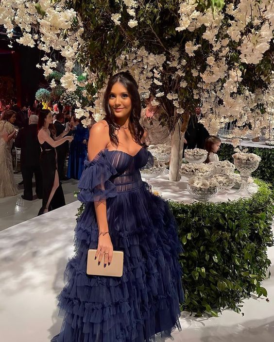 Navy Blue Prom Dress Women Sexy Dresses Elegant Party Dress fg1961