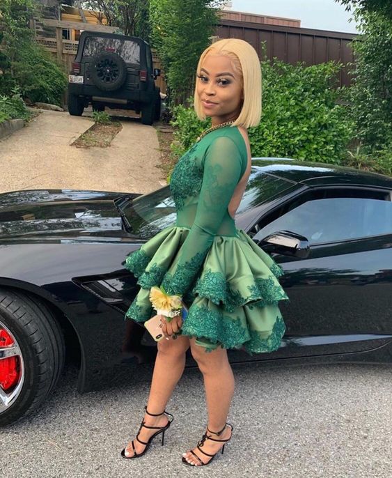 Green sexy short homecoming dress paty gowns fg1123
