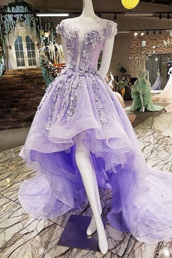Purple High Low Evening Dresses.charming Formal Evening Gowns fg2588