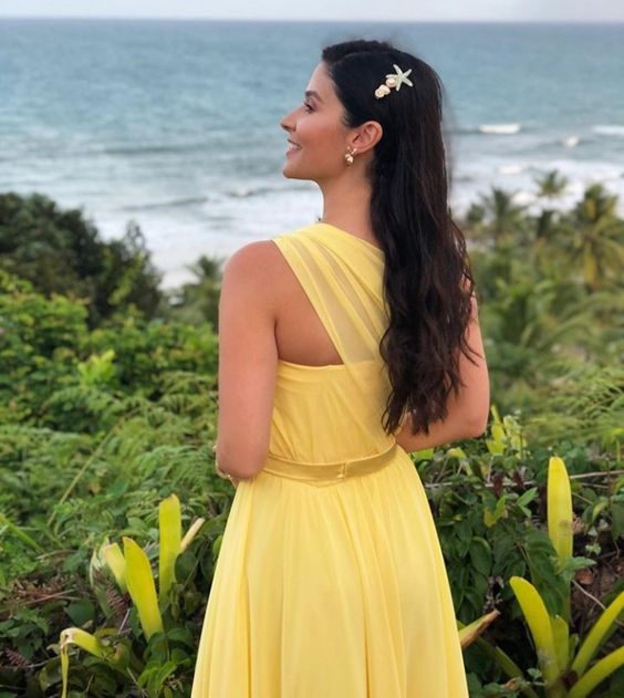 Yellow One Shoulder Long Prom Evening Dresses ,Sexy Prom Dress fg3064