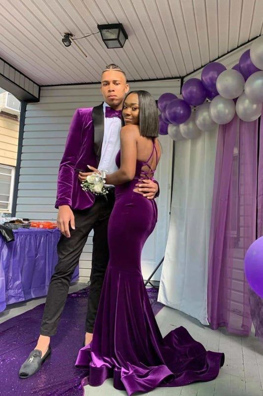 Purple sleeveless open back floor length prom dresses fg2197