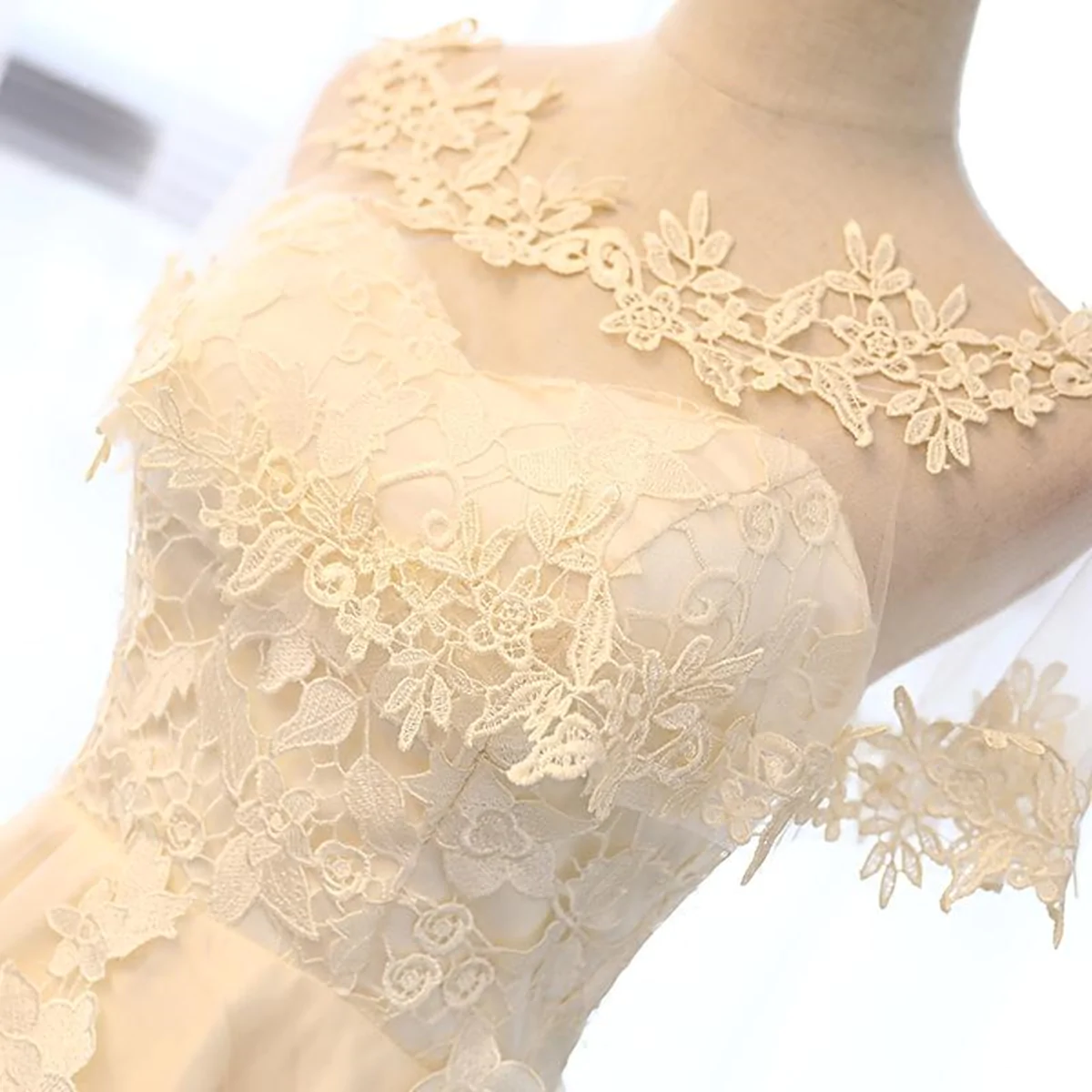 High Low Short Light Champagne Lace Prom Dresses, High Low Light Champagne Lace Homecoming Dresses, Champagne Lace Formal Evening Dresses fg2199