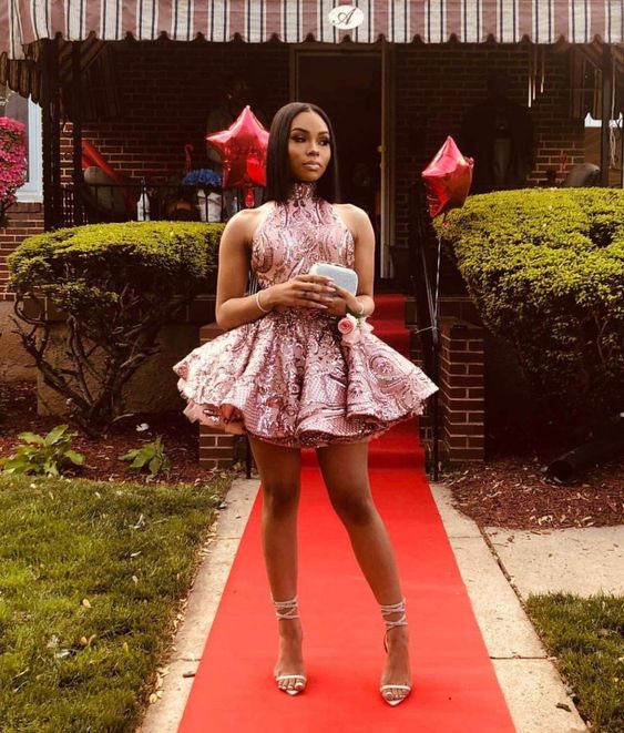 Cute 16th birthday outfit black girl homecoming dresses short hoco dress fg111