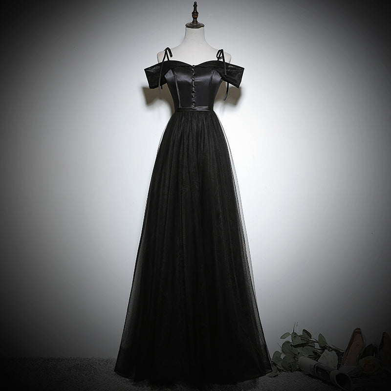 black evening dress bridesmaid dress prom dress fg149