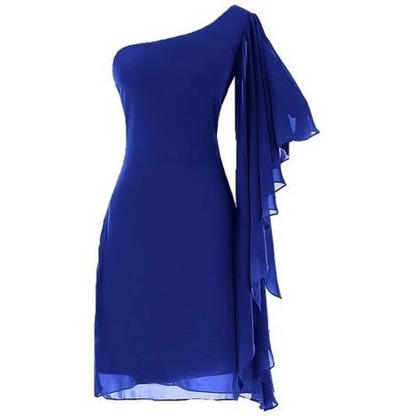 One Shoulder Chiffon Homecoming Dress fg244