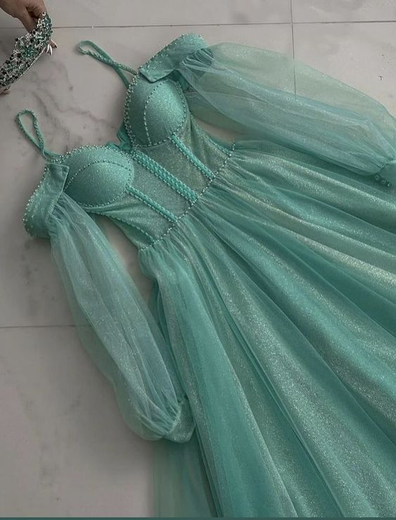 A Line Green Evening Dress Prom Dress fg444