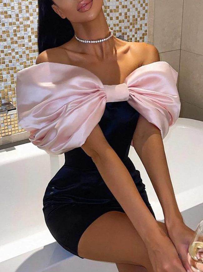 WOMEN SEXY STRAPLESS BODYCON MINI DRESS fg613