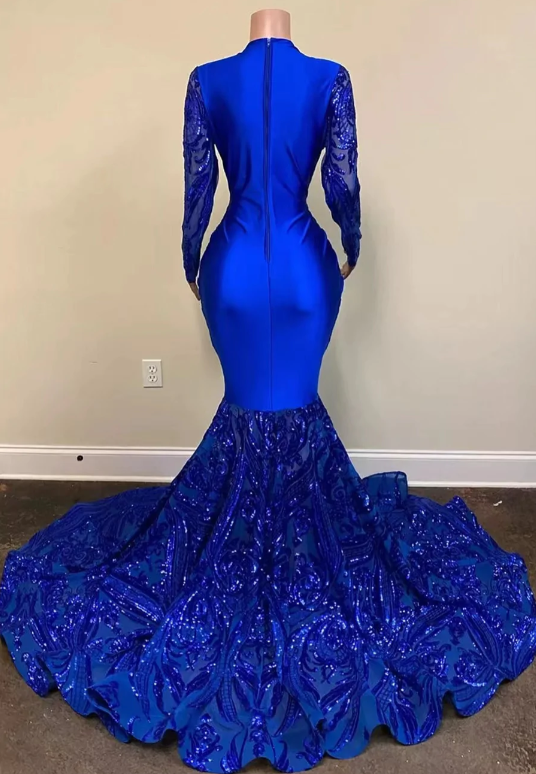 Long Sleeves Lace Prom Dresses, Mermaid Popular Newest Evening Dresses, Wedding Guest Dresses fg791