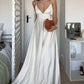 A Line Long Prom Dresses, White Evening Party Dress     fg5500