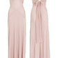 Pink Chiffon V Back Long Prom Dress Elegant Bridesmaids Dress      fg7333